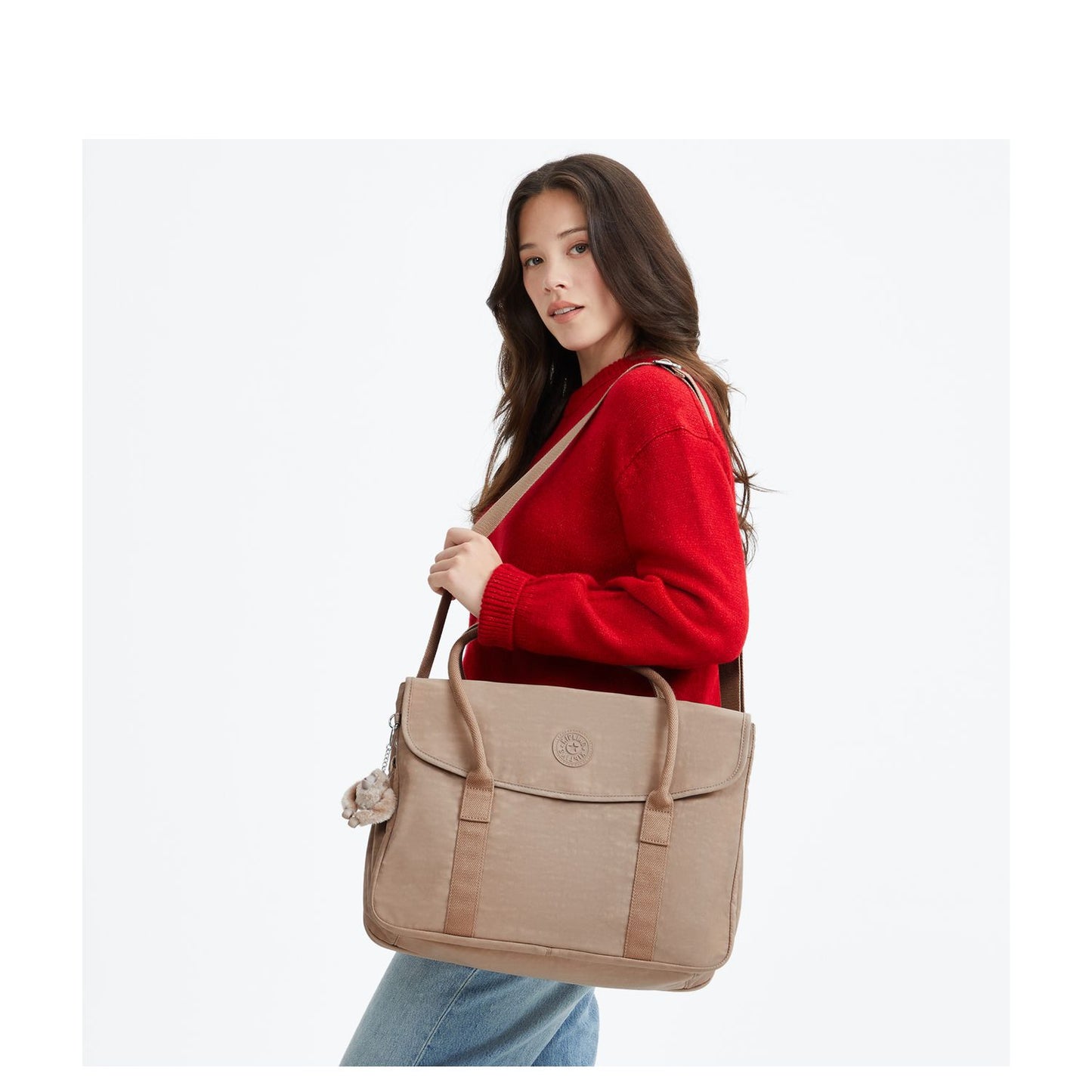 Kipling Superworker Laptopschoudertas - 15" laptopvak - tan beige