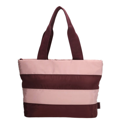 Zebra Trends Elske Puffer Laptopschoudertas - 15.6" laptopvak - streep burgundy old pink