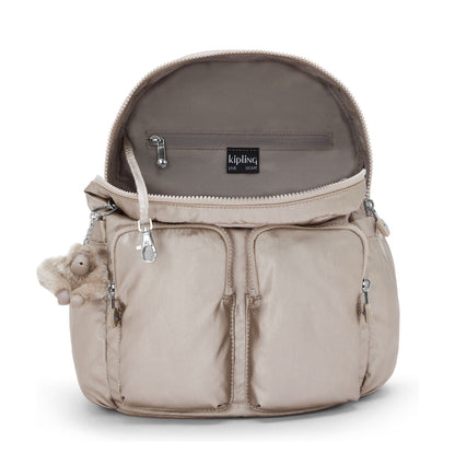 Kipling City Pocket S Rugzak metallic glow