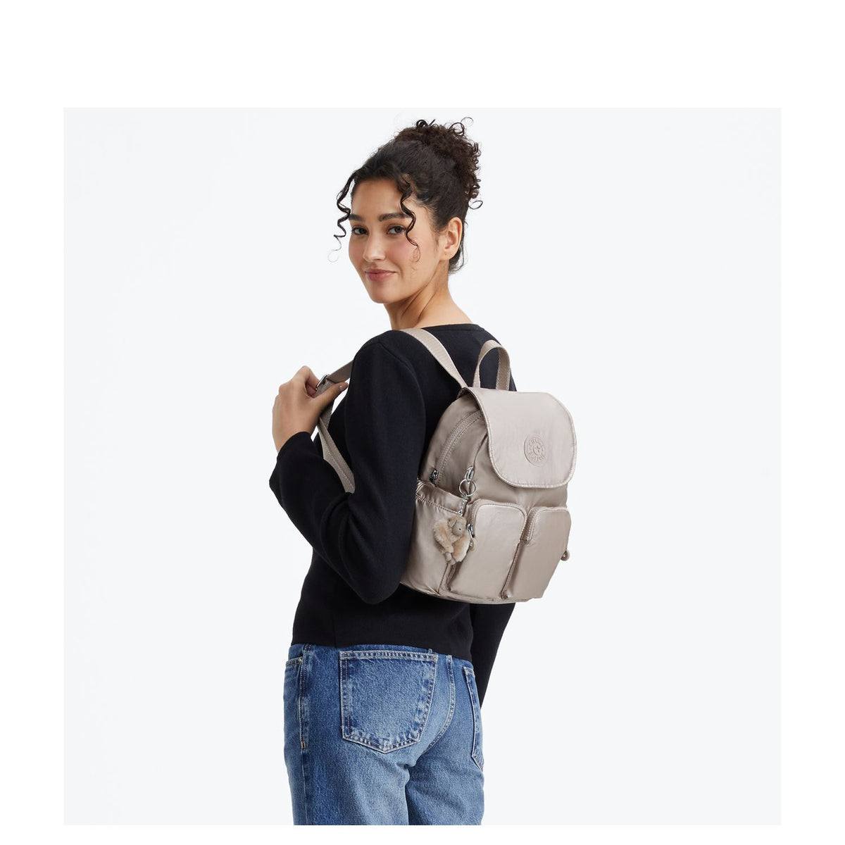 Kipling City Pocket Mini Crossbody Schoudertas metallic glow