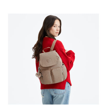 Kipling City Pocket S Rugzak tan beige