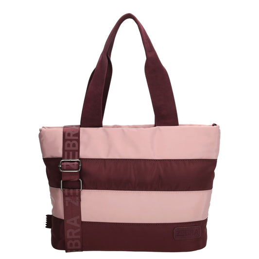 Zebra Trends Elske Puffer Laptopschoudertas - 15.6" laptopvak - streep burgundy old pink