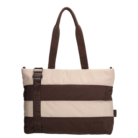 Zebra Trends Elske Puffer Laptopschoudertas - 15.6" laptopvak - streep bruin/beige