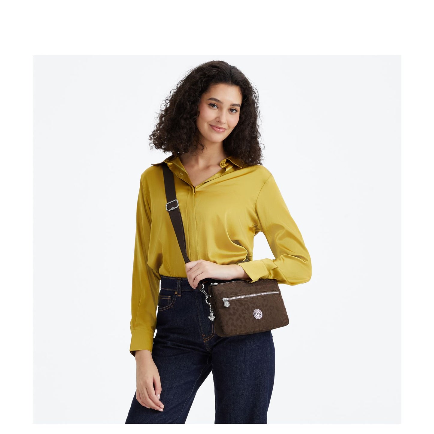 Kipling Riri Crossbody Schoudertas soft leopard blue