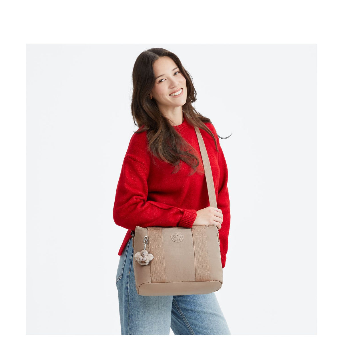 Kipling Minta M Up Schoudertas tan beige
