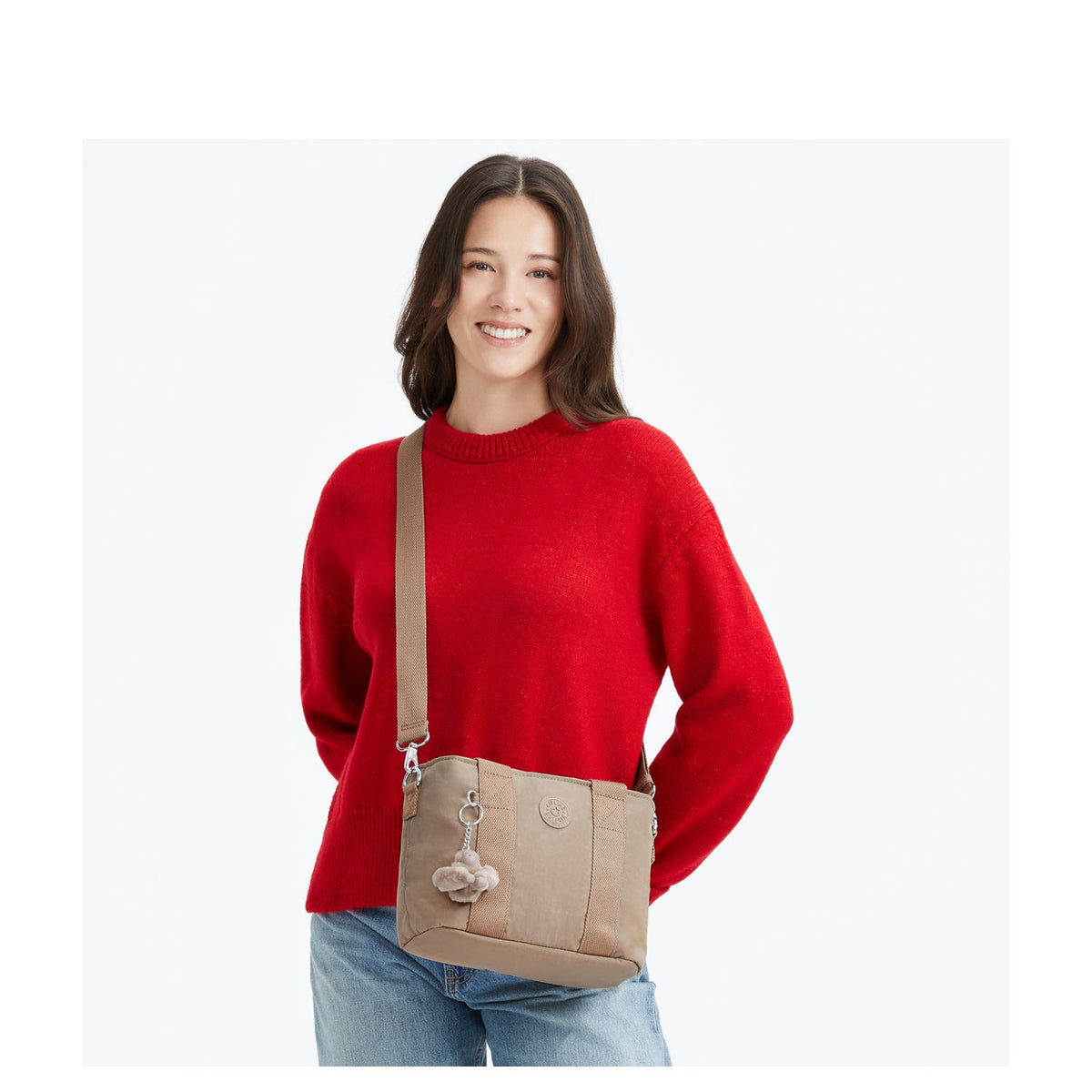 Kipling Minta Schoudertas tan beige