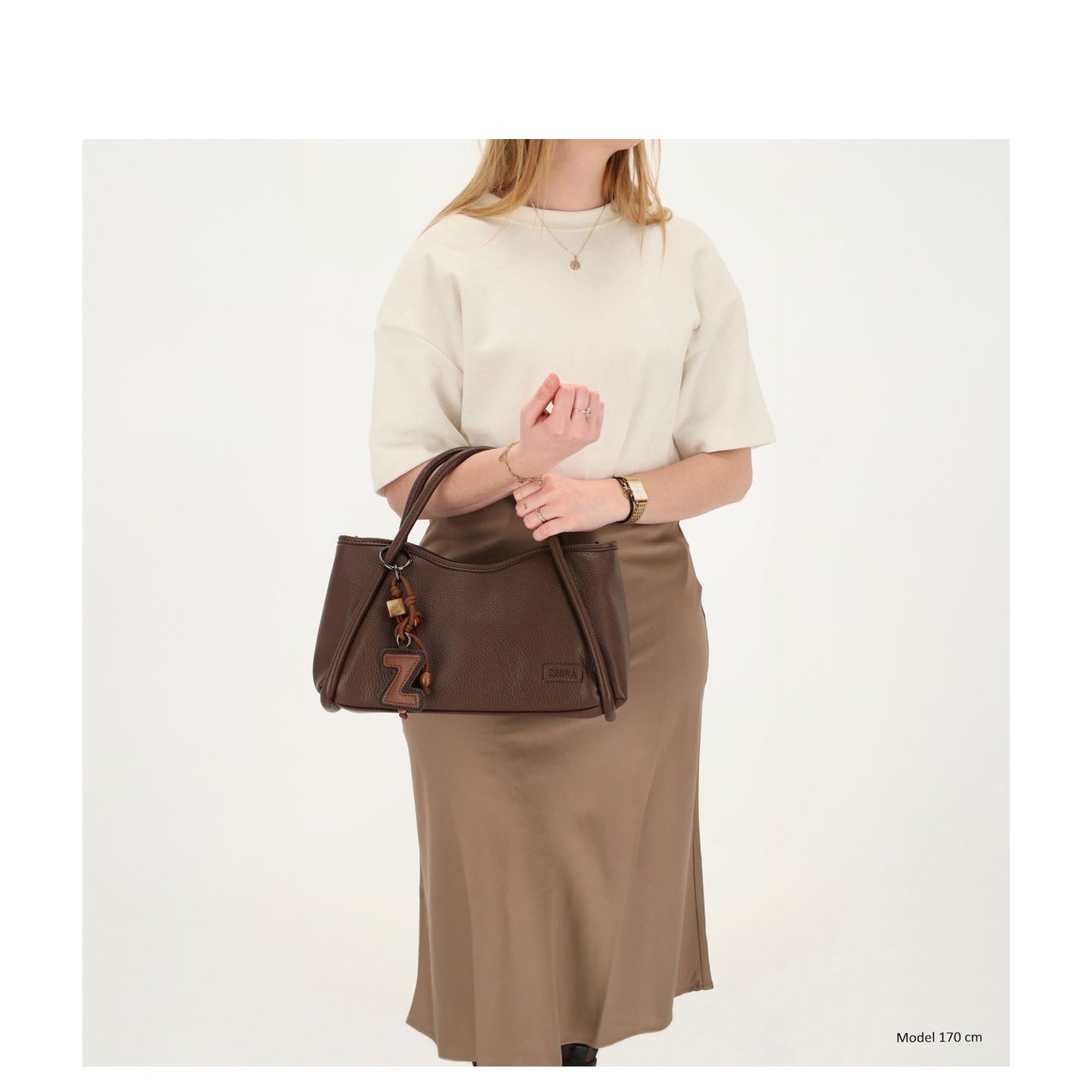 Zebra Trends Sofie Handtas - afneembare schouderriem - donkerbruin