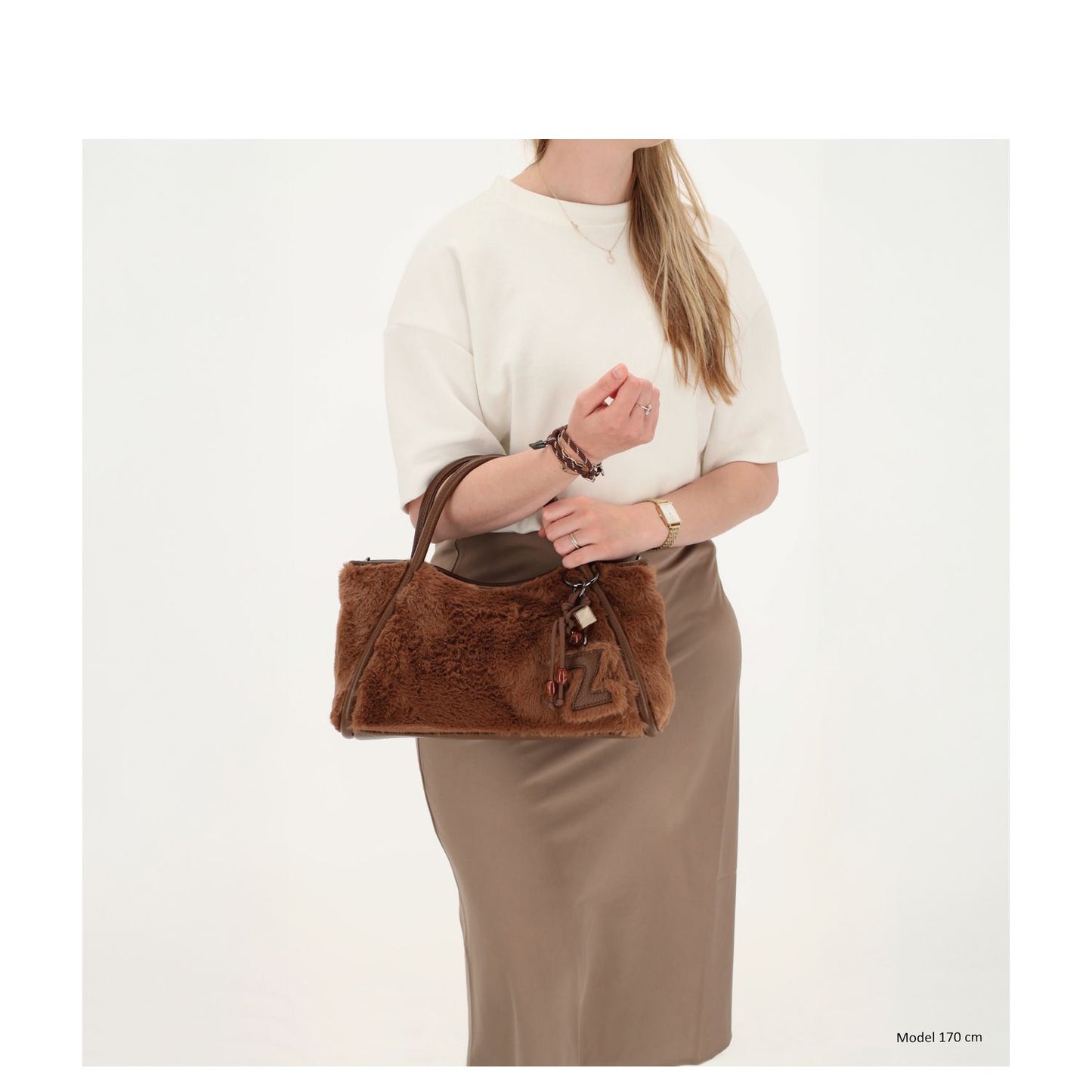 Zebra Trends Jolie Handtas - afneembare schouderriem - bruin