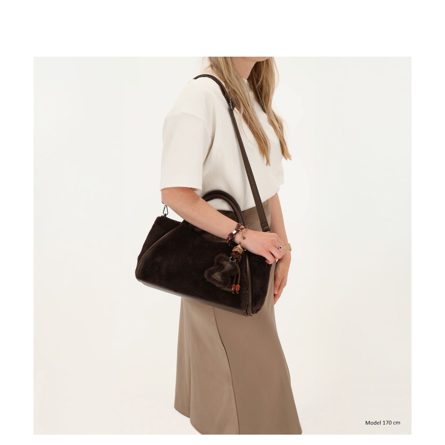 Zebra Trends Jolie Handtas - afneembare schouderriem - donkerbruin