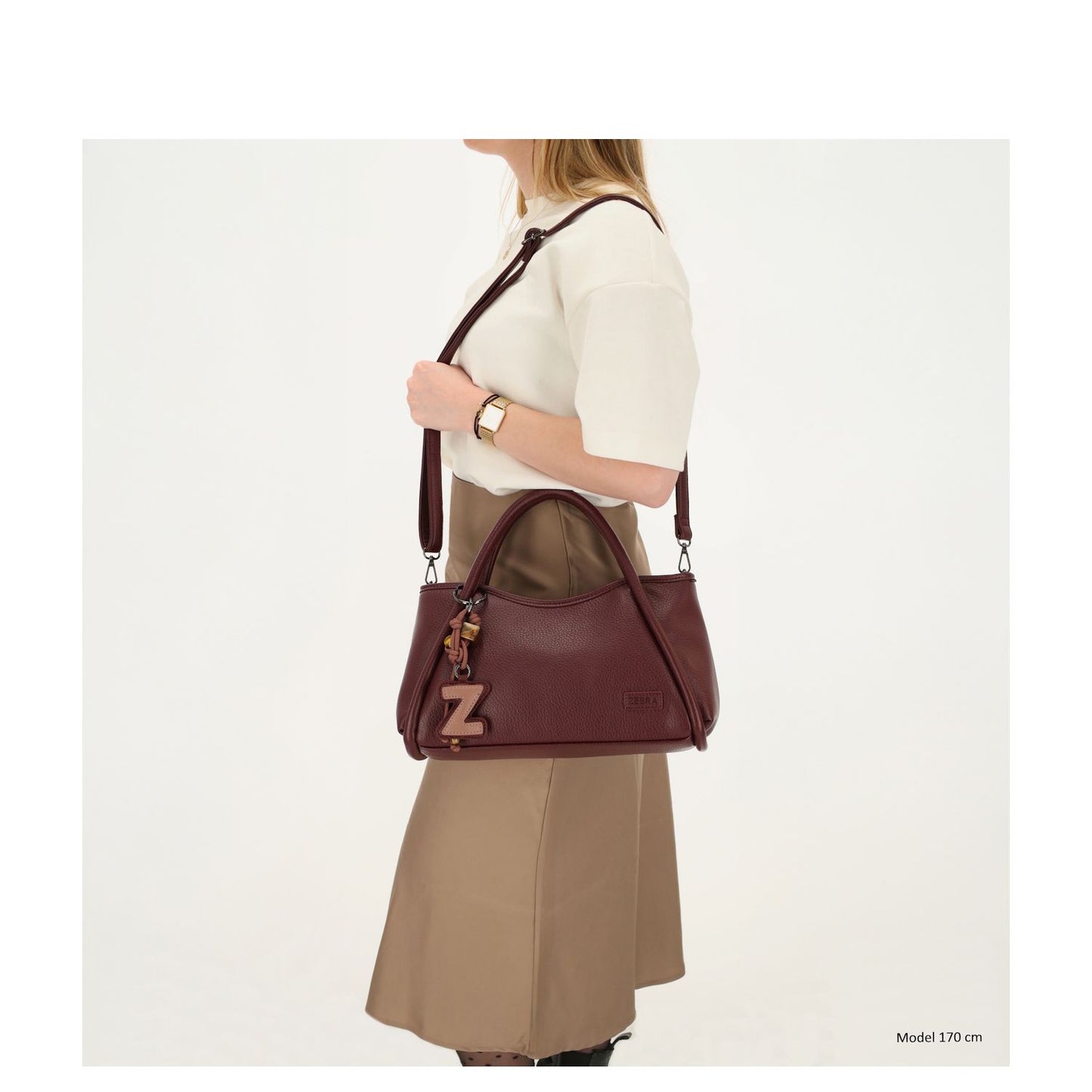 Zebra Trends Sofie Handtas - afneembare schouderriem - bordeaux