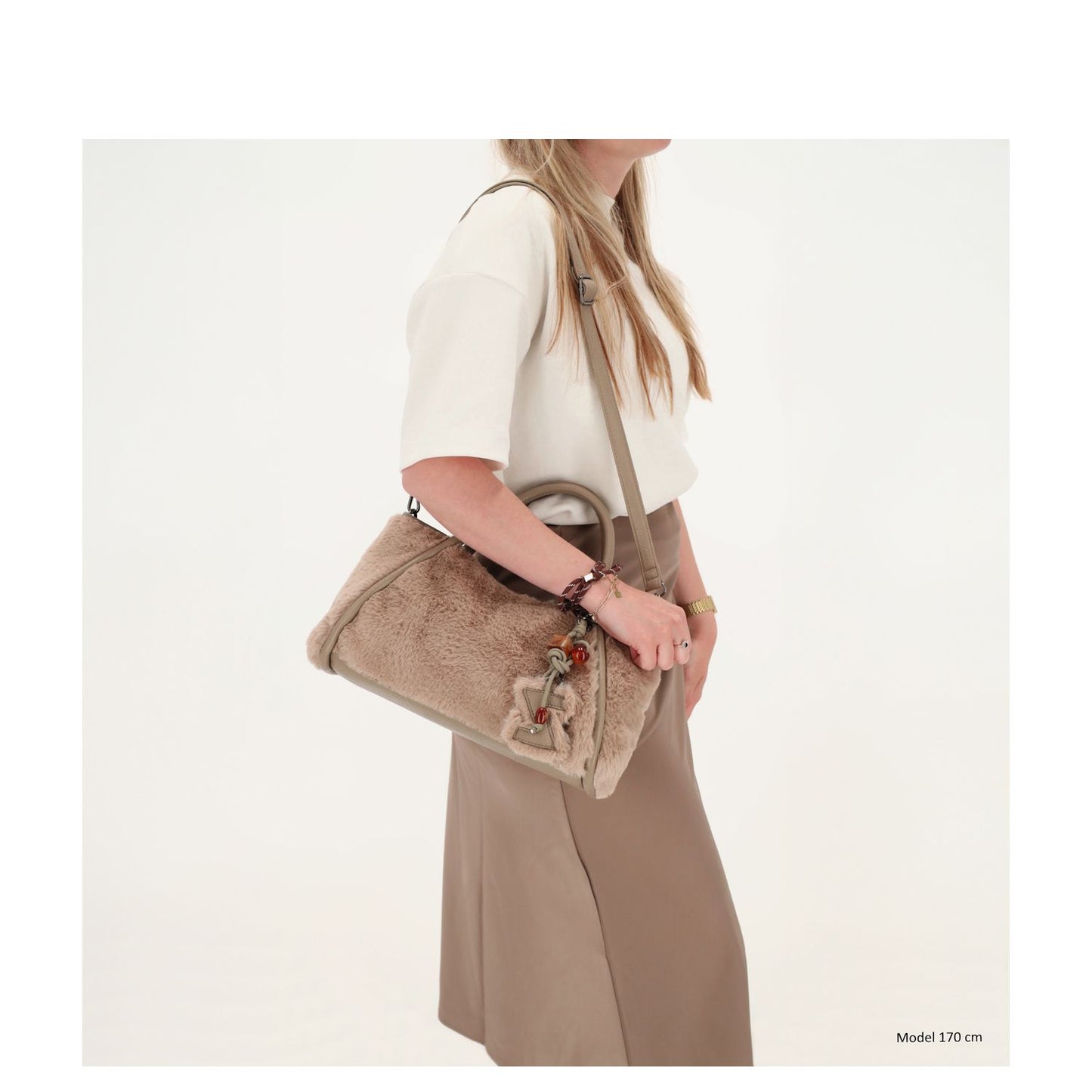 Zebra Trends Jolie Handtas - afneembare schouderriem - lichttaupe