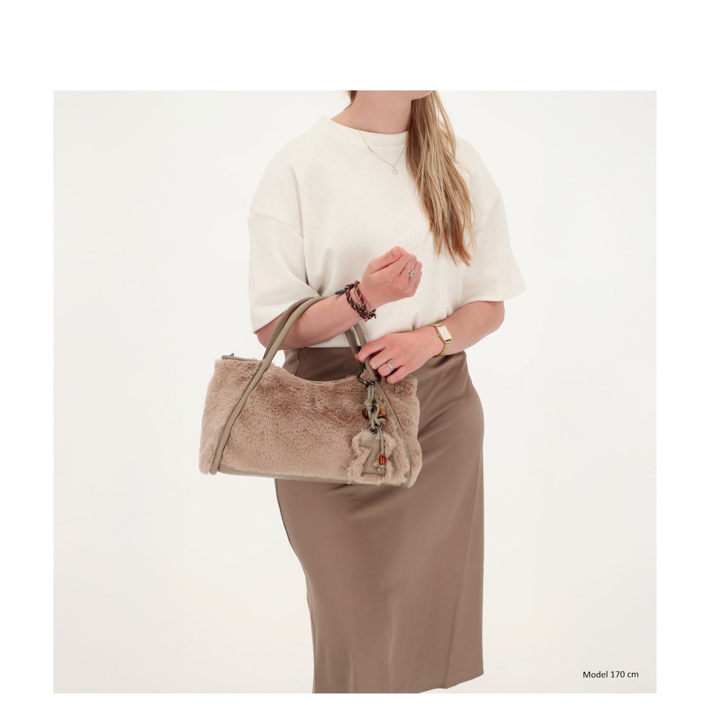 Zebra Trends Jolie Handtas - afneembare schouderriem - lichttaupe