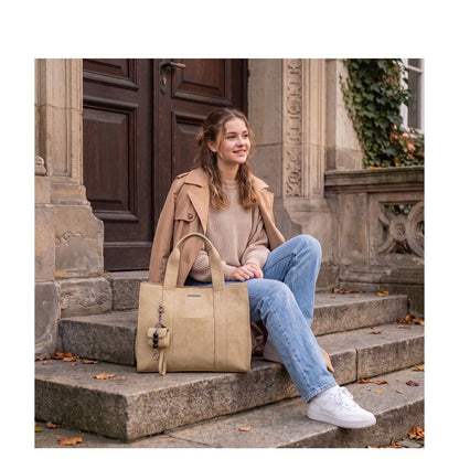 Enrico Benetti Taylor Laptopschoudertas - 15" laptopvak - taupe