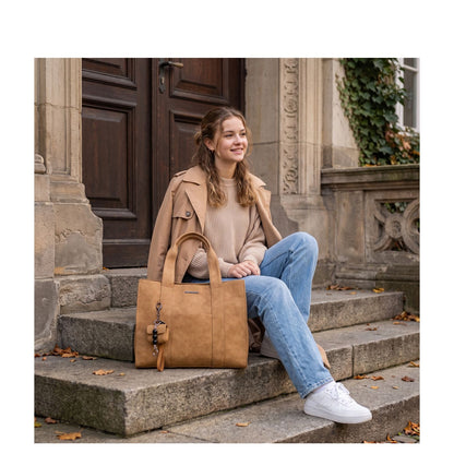 Enrico Benetti Taylor Laptopschoudertas - 15" laptopvak - camel