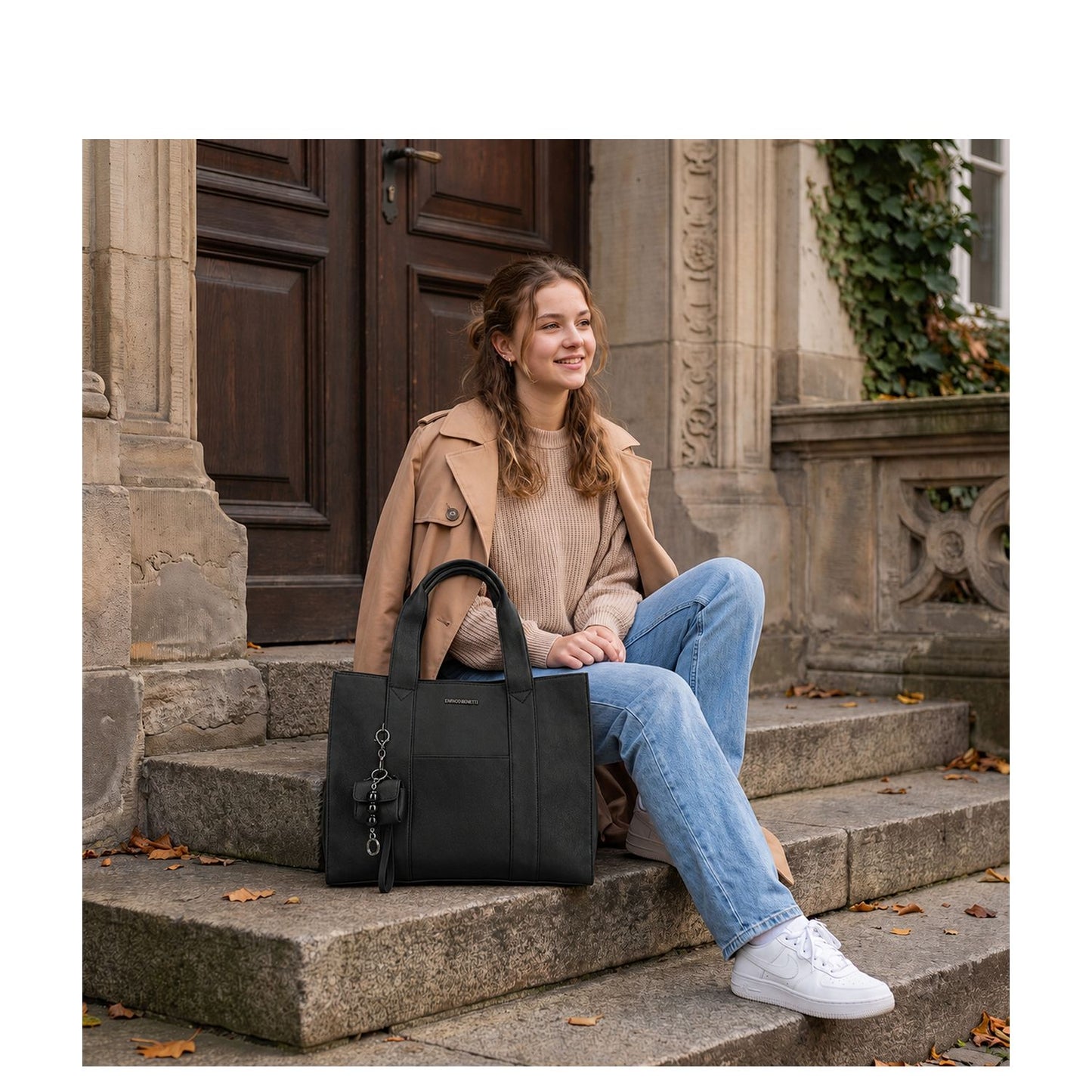 Enrico Benetti Taylor Laptopschoudertas - 15" laptopvak - black