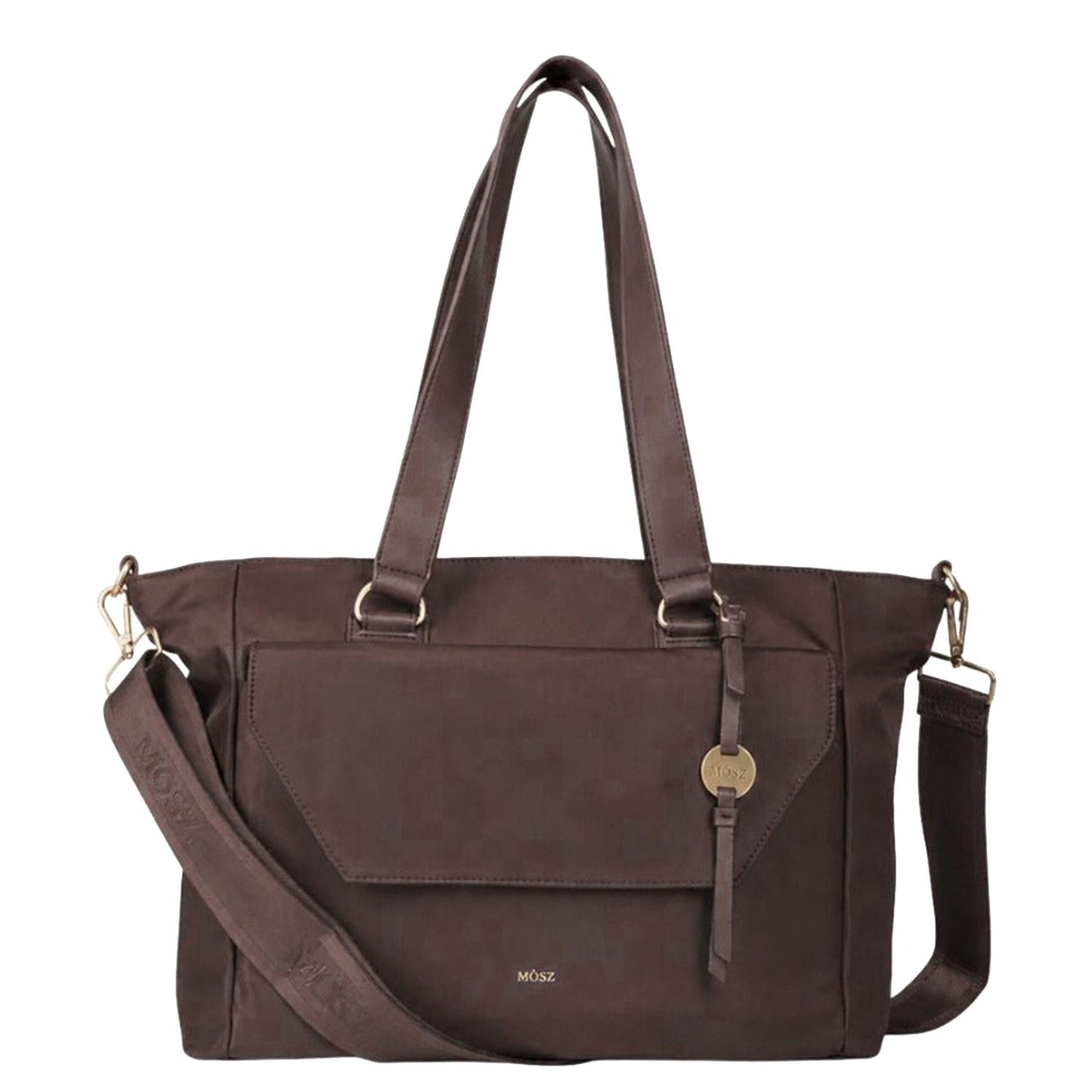 MOSZ Denise Laptop Shopper - 15.6" laptopvak - afneembare schouderriem - dark brown
