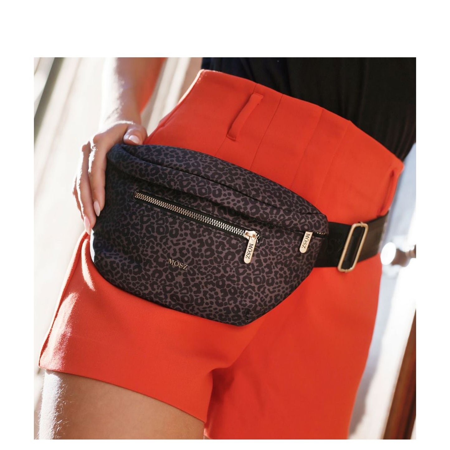 MOSZ Jessy Crossbody Heuptas nero leo