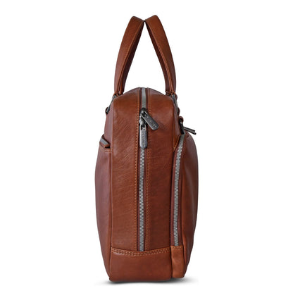Plevier Bill Laptopschoudertas - 16" laptopvak - cognac