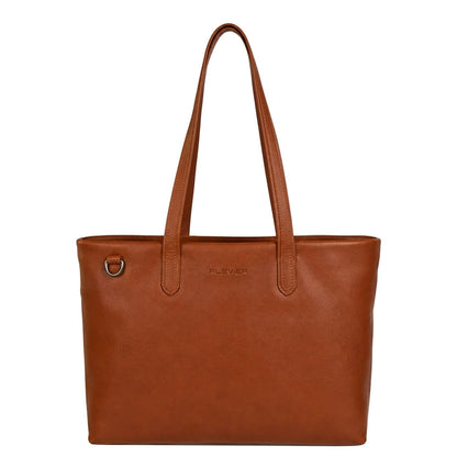 Plevier Catz Laptopschoudertas - 16" laptopvak - afneembare schouderriem - cognac