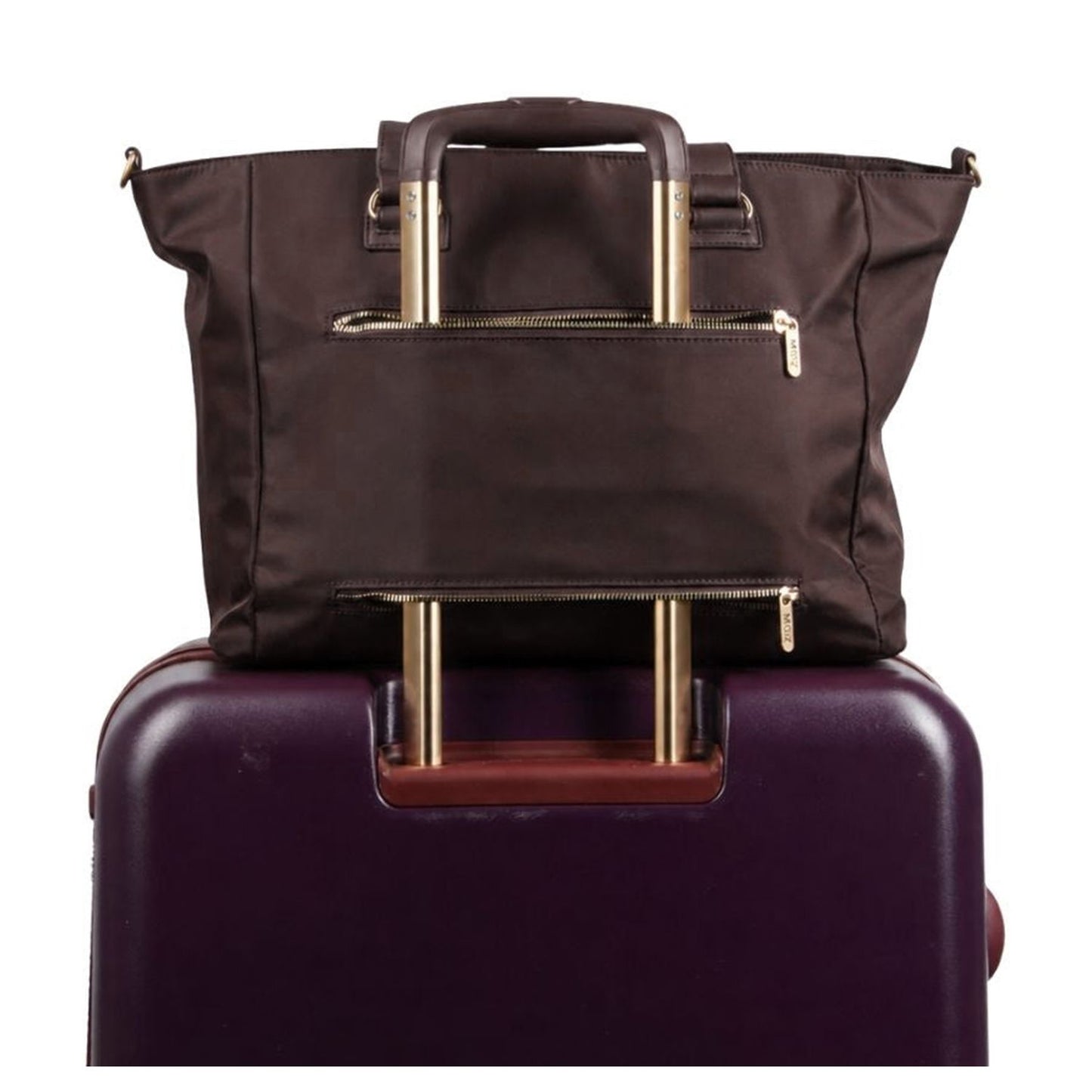 MOSZ Denise Laptop Shopper - 15.6" laptopvak - afneembare schouderriem - dark brown