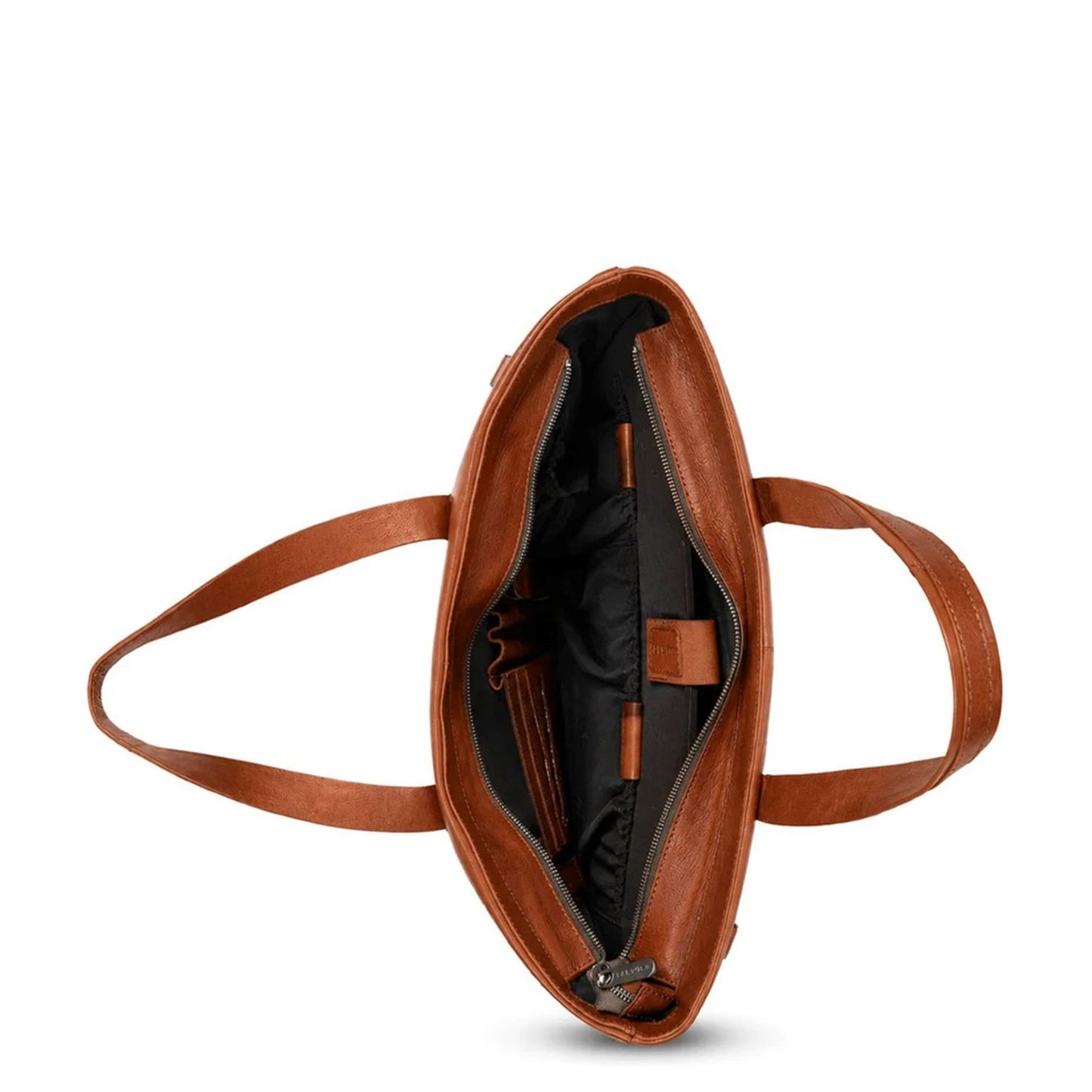 Plevier Catz Laptopschoudertas - 16" laptopvak - afneembare schouderriem - cognac
