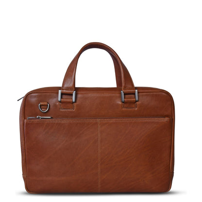 Plevier Larry Laptopschoudertas - 16" laptopvak - cognac