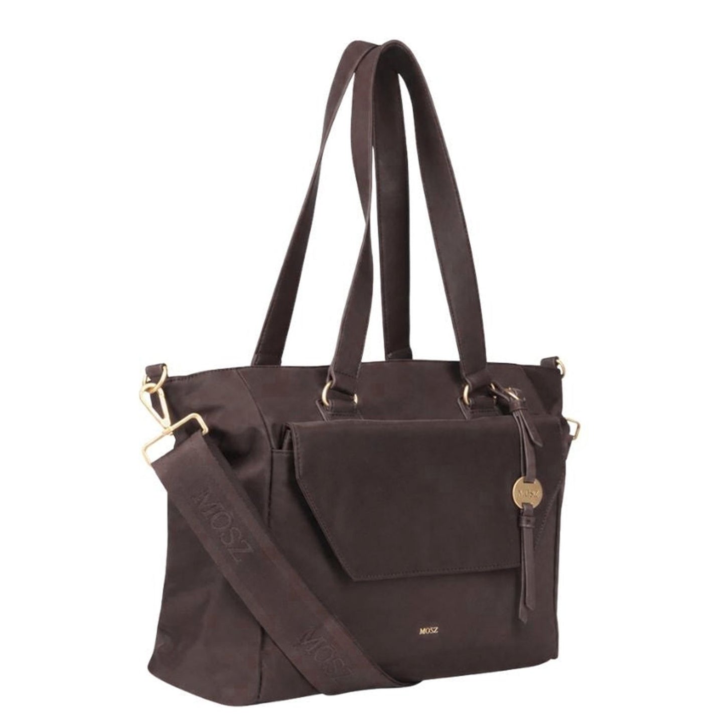 MOSZ Denise Laptop Shopper - 15.6" laptopvak - afneembare schouderriem - dark brown