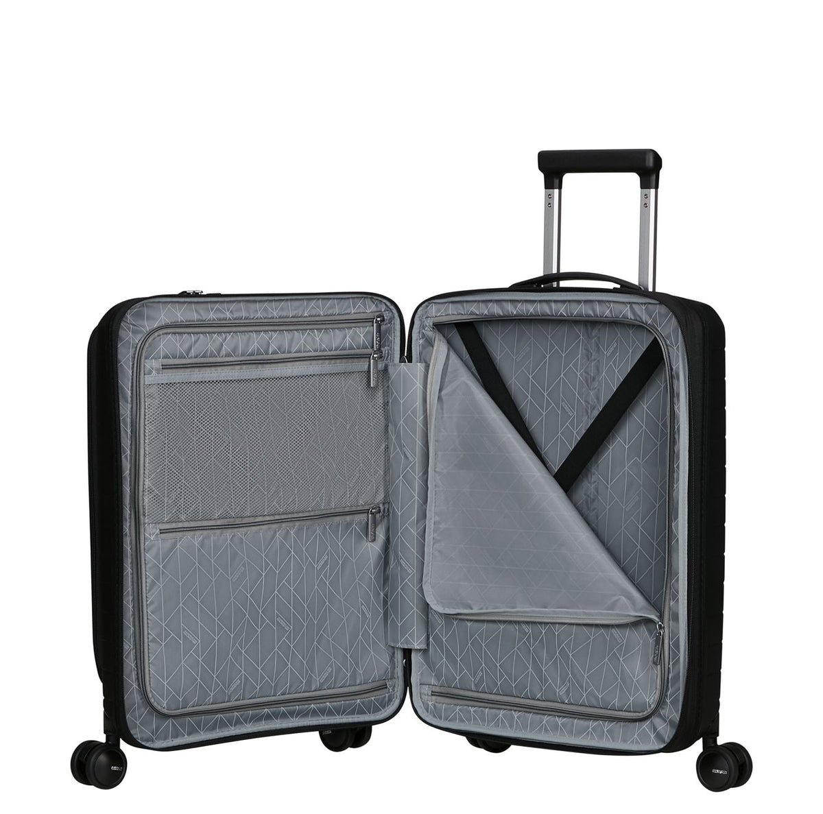American Tourister FastForward Handbagage Spinner 55 cm - Uitbreidbaar 37/44 liter - 55x40x20/23 cm - flash black