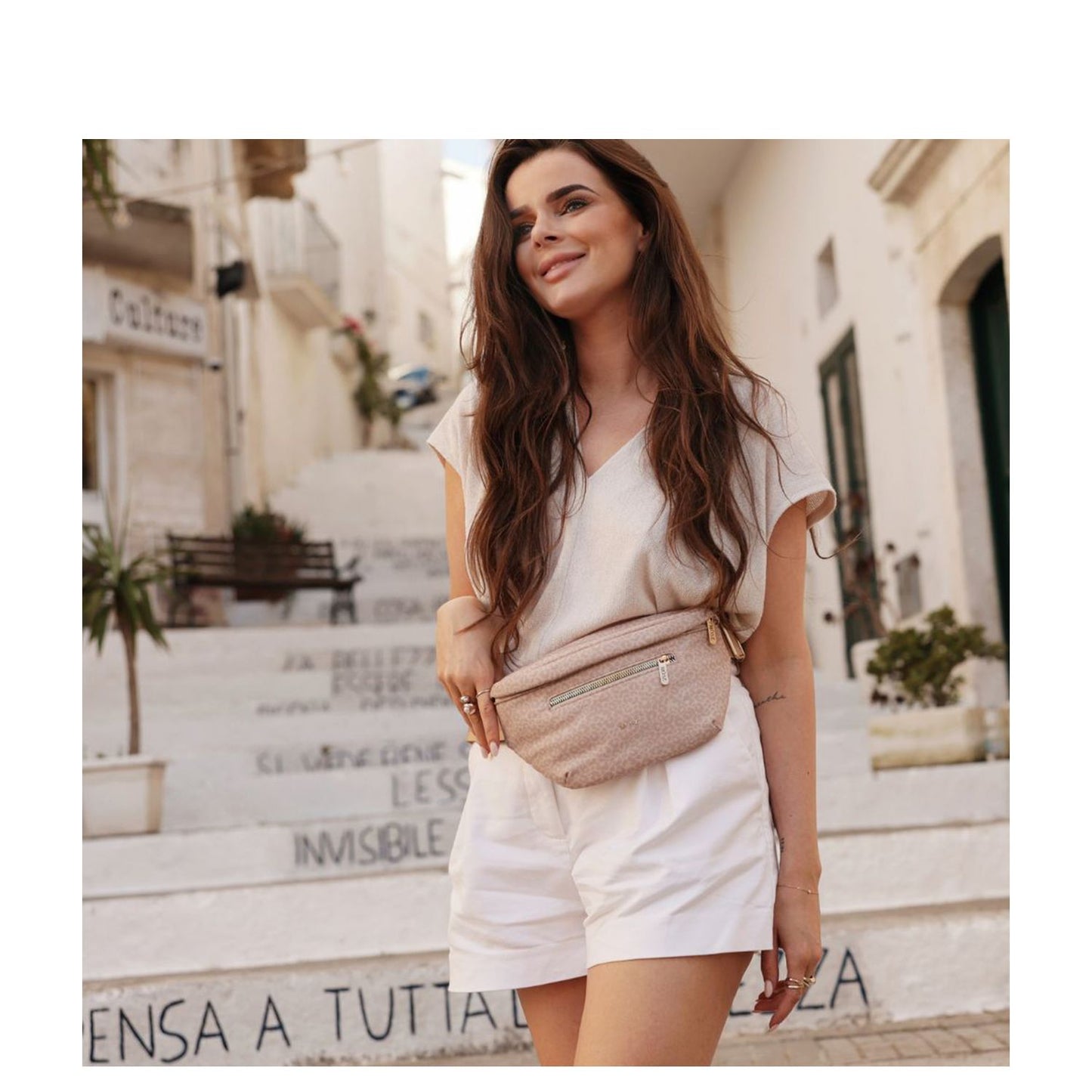 MOSZ Jessy Crossbody Heuptas latte leo