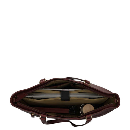 Burkely Fine Florence Shopper - 15.6" laptopvak - afneembare schouderriem - burgundy