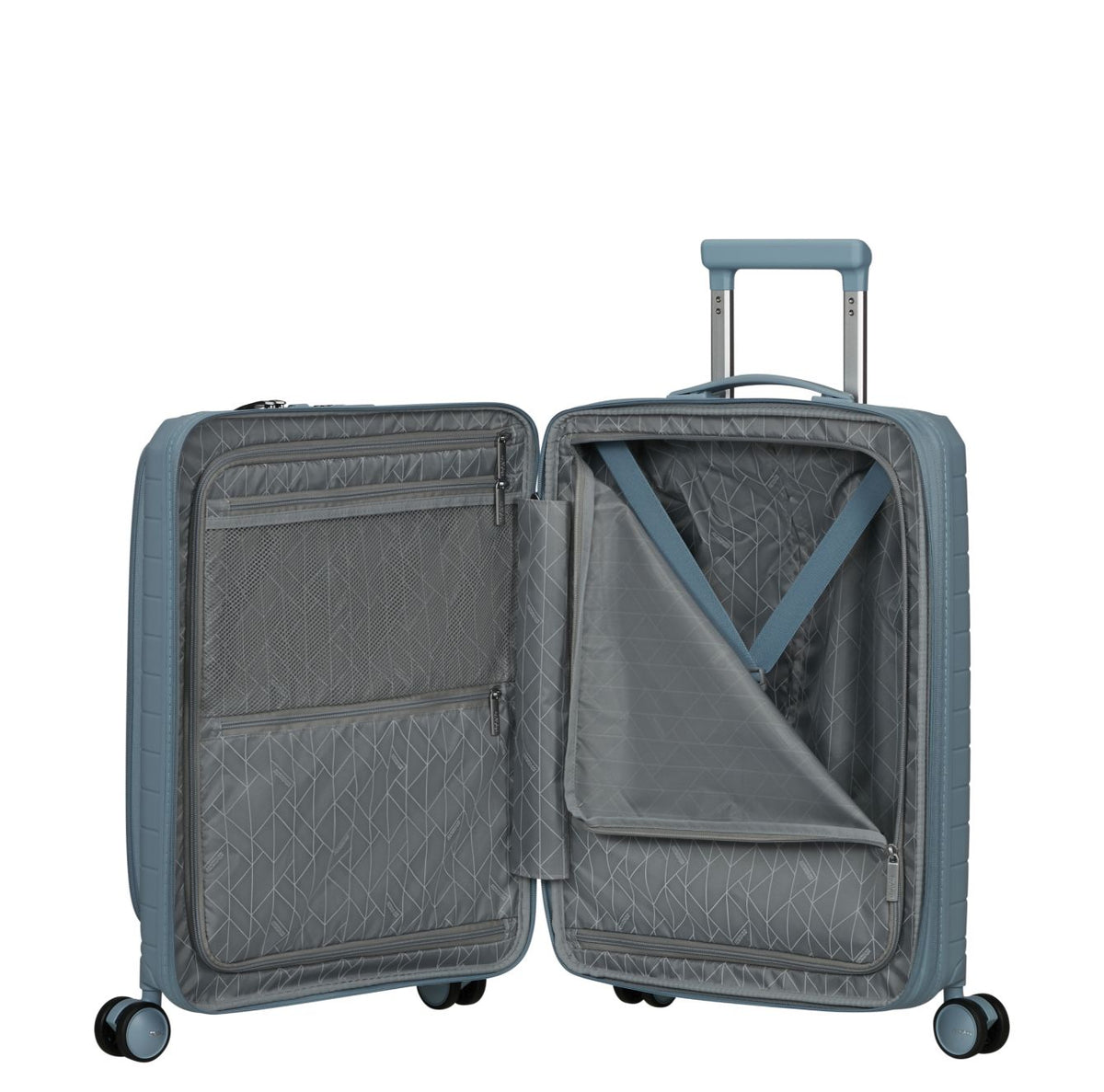 American Tourister FastForward Handbagage Spinner 55 cm - Uitbreidbaar 37/44 liter - 55x40x20/23 cm - steel blue