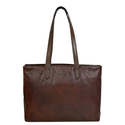 Plevier Burbidge Shopper - 16" laptopvak - afneembare schouderriem - bruin