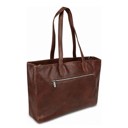 Plevier Power Livingstone Dames Laptop Schoudertas - 17" laptopvak - bruin