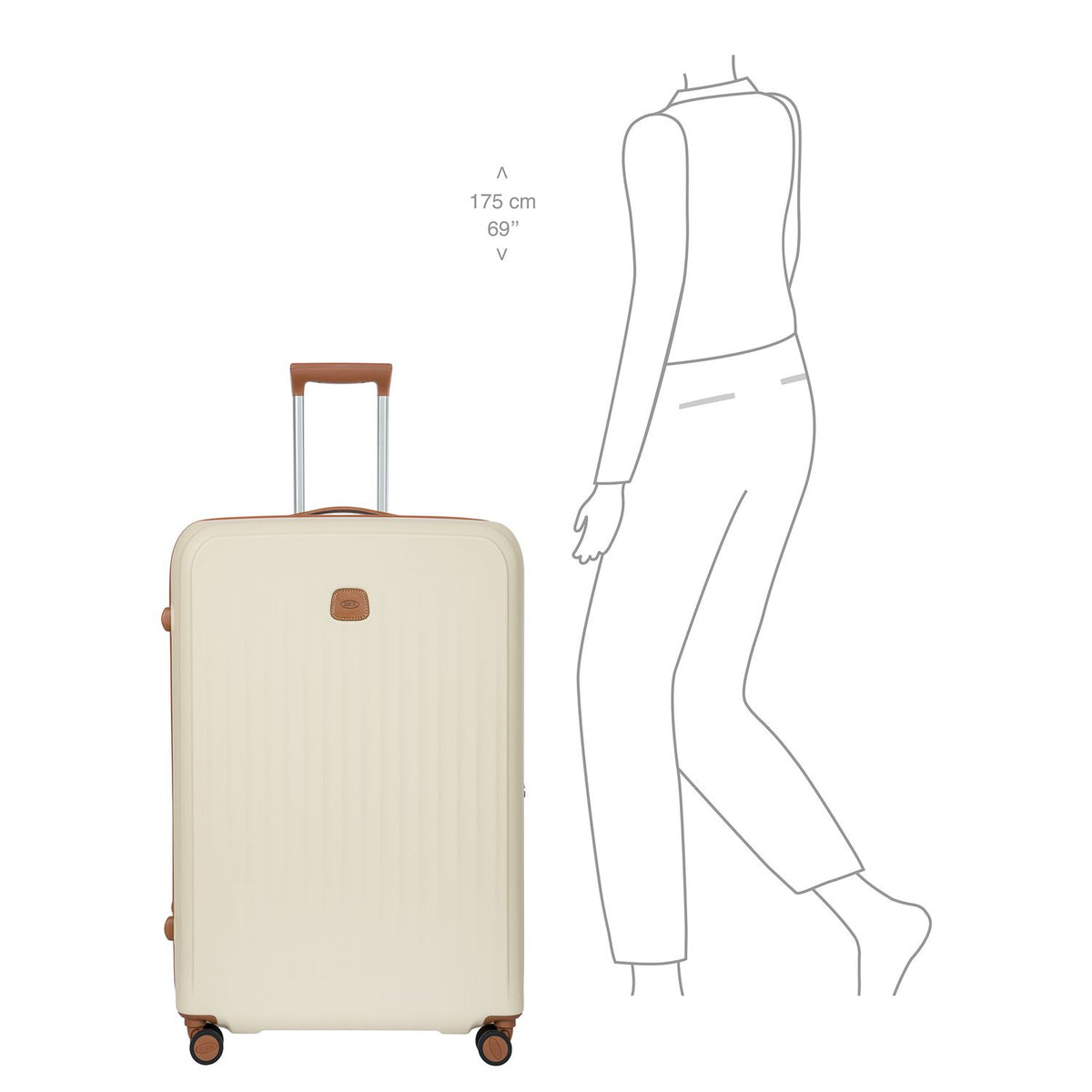 Bric's Taormina Spinner 82 cm - Uitbreidbaar 128/135 liter - 82x57x30/34 cm - cream
