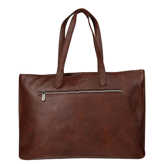 Plevier Power Livingstone Dames Laptop Schoudertas - 17" laptopvak - bruin