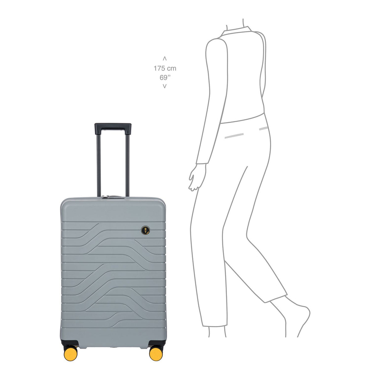 Bric's Ulisse Spinner 70 cm - Uitbreidbaar 90/100 liter - 70x49x28/32 cm - grijs