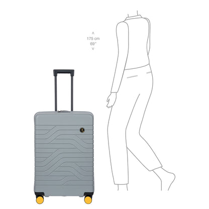 Bric's Ulisse Spinner 70 cm - Uitbreidbaar 90/100 liter - 70x49x28/32 cm - grijs