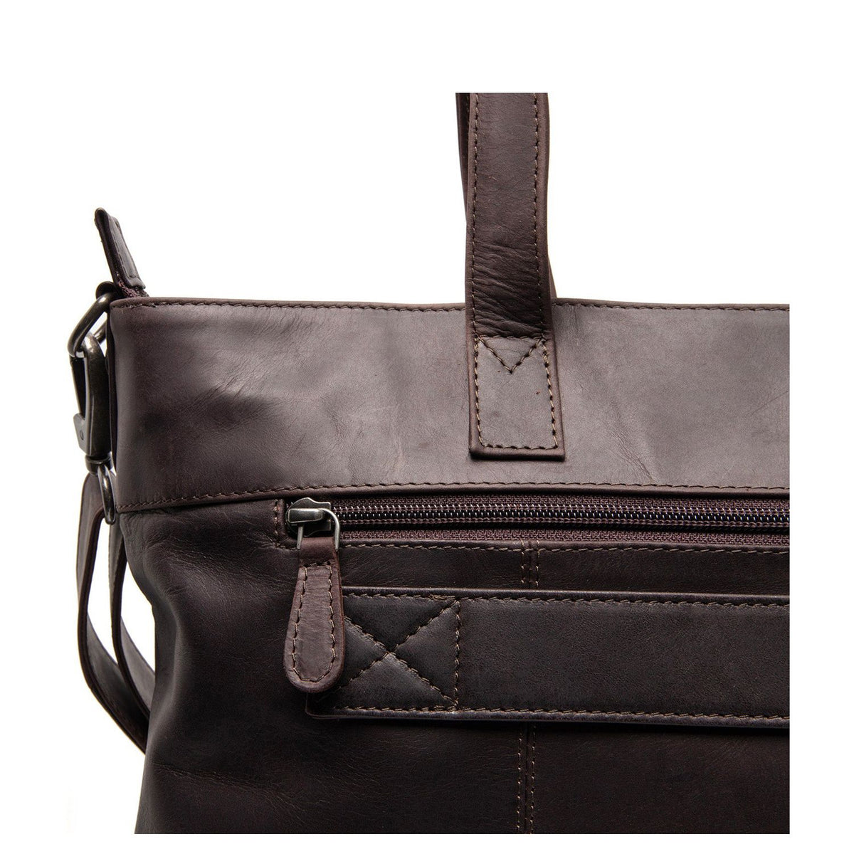 The Chesterfield Brand Osira Shopper - met 15" laptopvak - met afneembare schouderriem - bruin