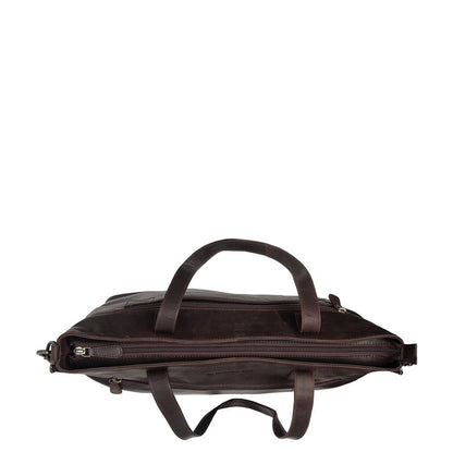 The Chesterfield Brand Osira Shopper - met 15" laptopvak - met afneembare schouderriem - bruin