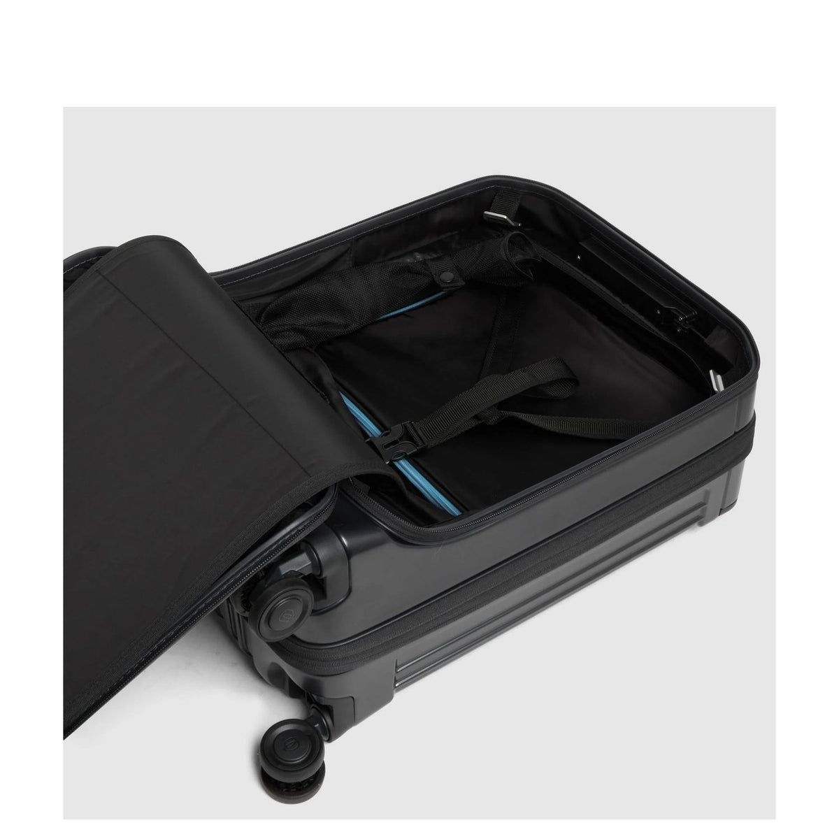Piquadro PQ-Light Handbagage Spinner 55 cm - 47 liter - 17.3" laptopvak - 55x40x23 cm - matt black
