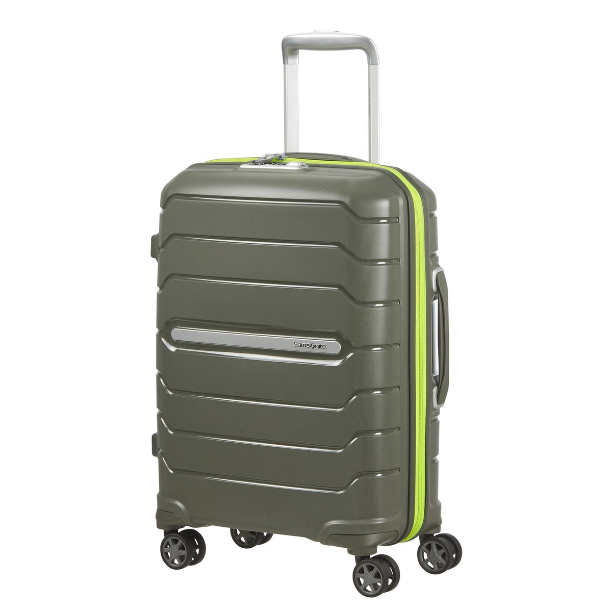 Samsonite Flux Handbagage Spinner 55 cm - Uitbreidbaar 37/44 liter - 55x40x20/23 cm - dark olive