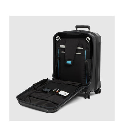 Piquadro PQ-Light Handbagage Spinner 55 cm - 47 liter - 17.3" laptopvak - 55x40x23 cm - matt black