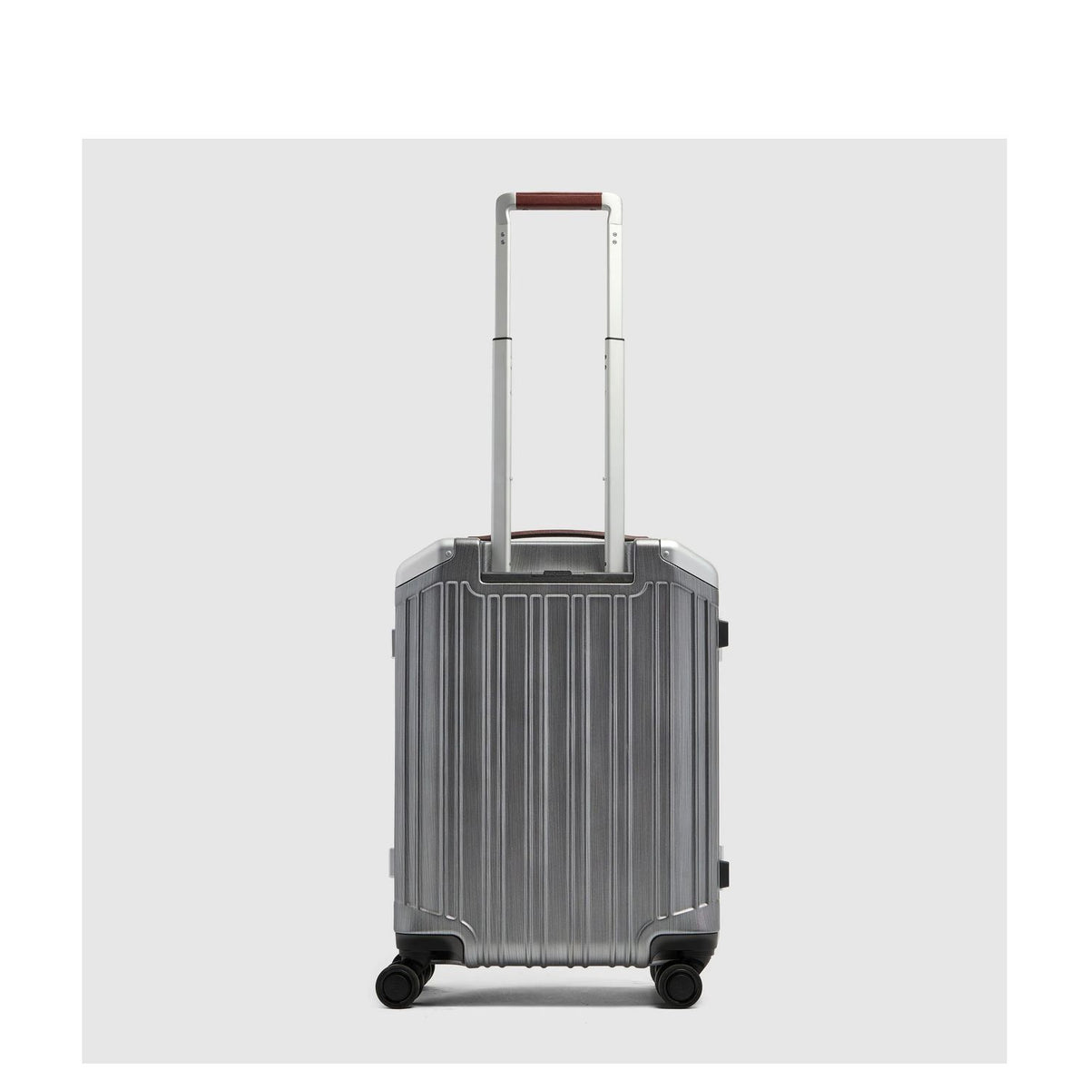 Piquadro PQ-Light Handbagage Spinner 55 cm - 31 liter - vingerafdrukslot - 55x40x20 cm - black/tobacco