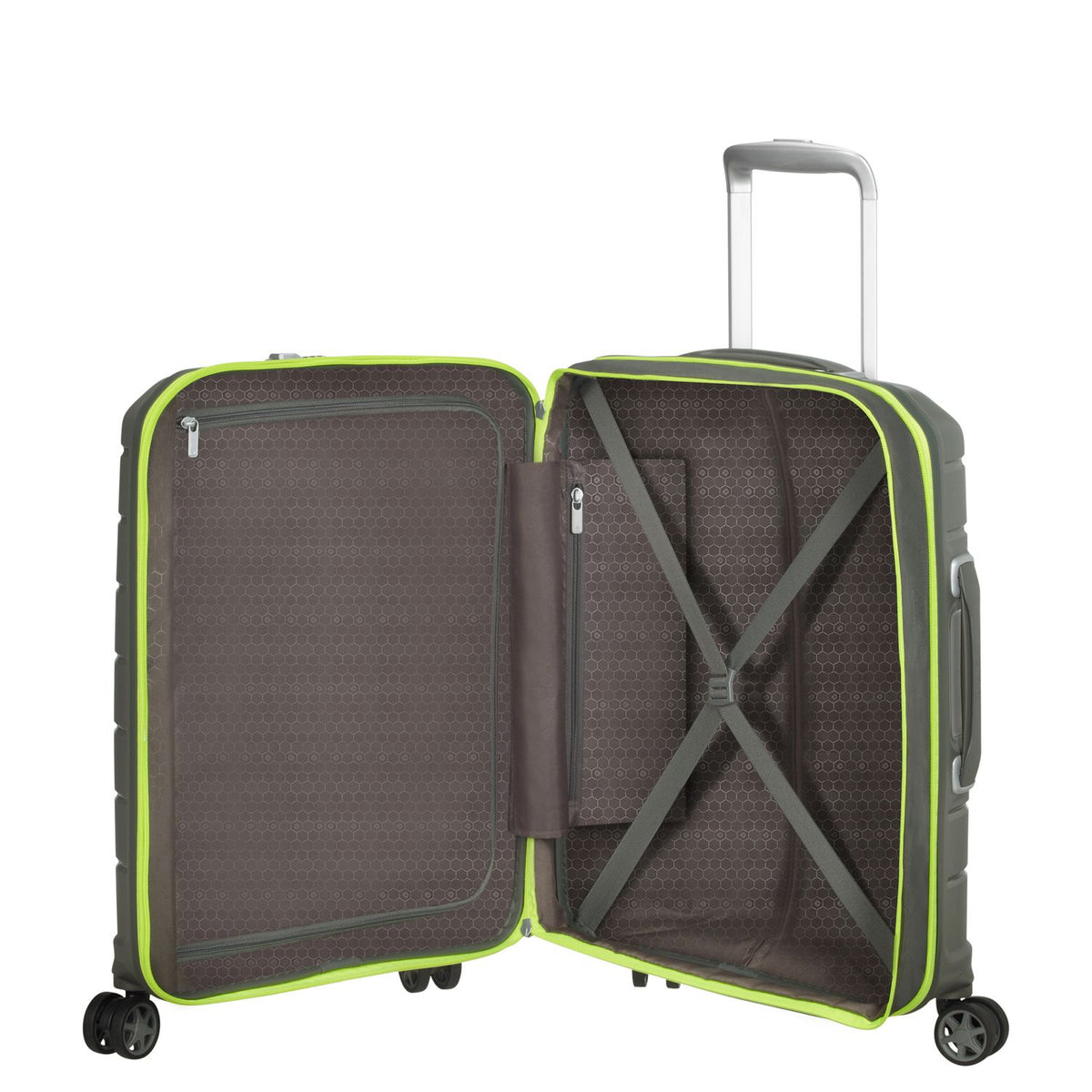Samsonite Flux Handbagage Spinner 55 cm - Uitbreidbaar 37/44 liter - 55x40x20/23 cm - dark olive