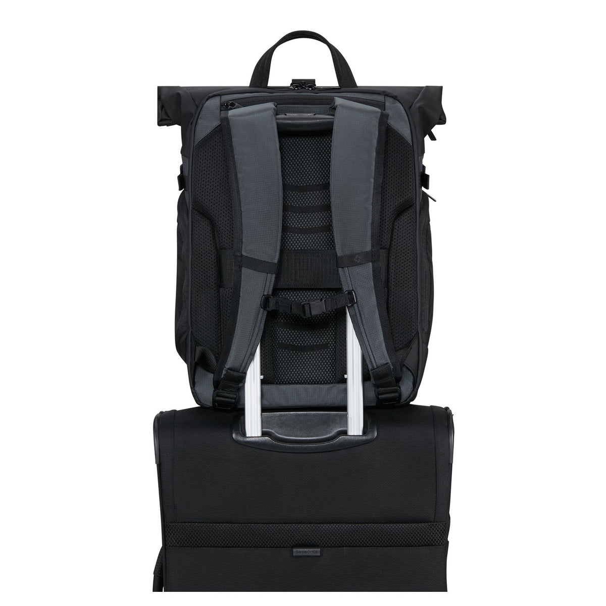 Samsonite Biz2Go 2.0 Rolltop Rugzak - Uitbreidbaar 20/26.5 liter - 15.6" laptopvak - graphite/apricot