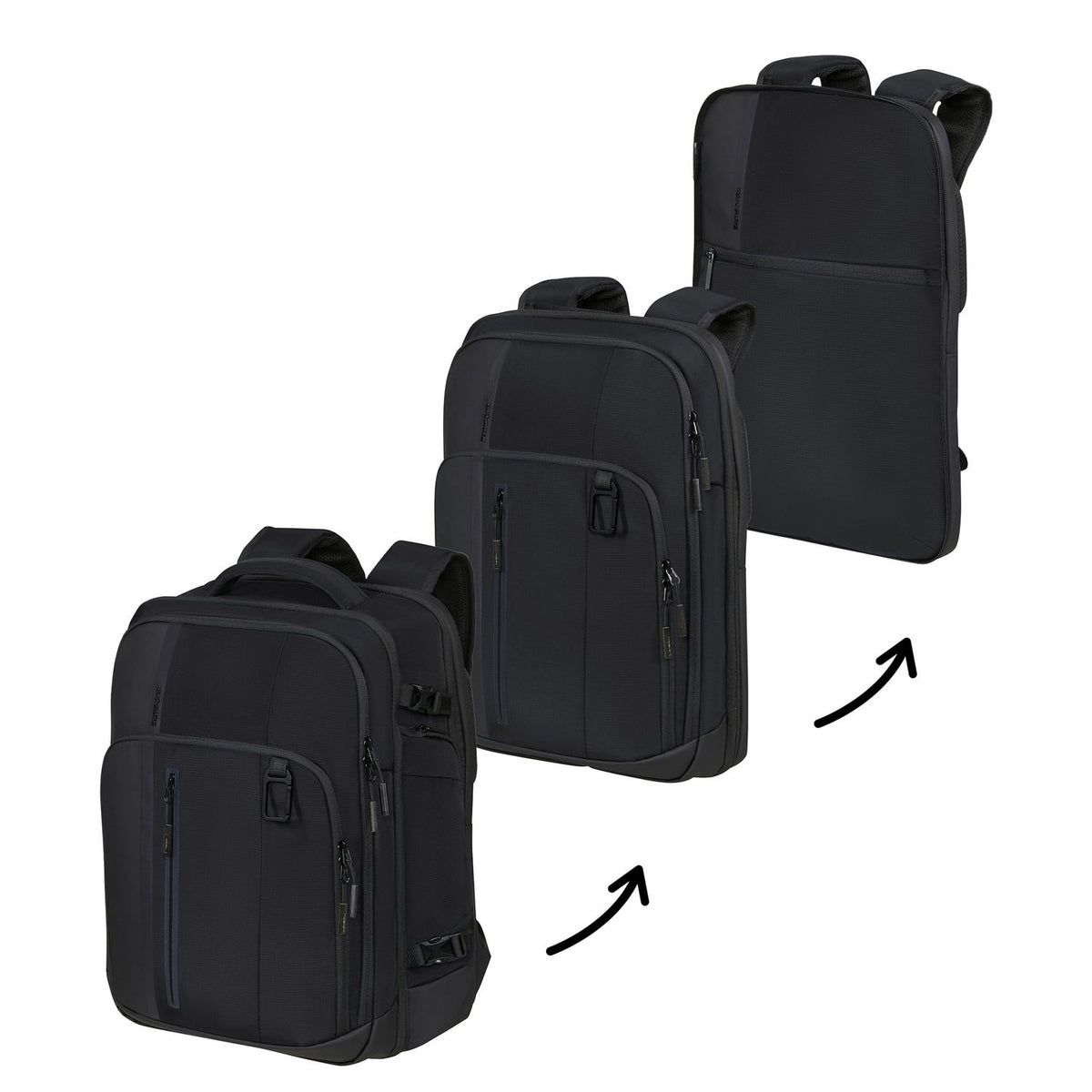 Samsonite Biz2Go 2.0 Tri-Mode 3-1 Travel Rugzak 48 cm - 33 liter - 17.3" laptopvak - 48x33x26 cm - black