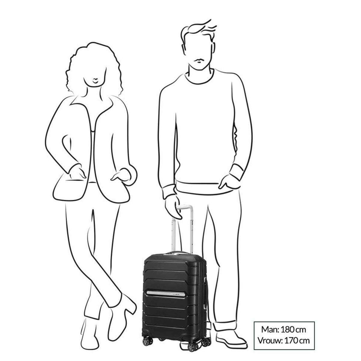 Samsonite Flux Handbagage Spinner 55 cm - Uitbreidbaar 37/44 liter - 55x40x20/23 cm - navy blue