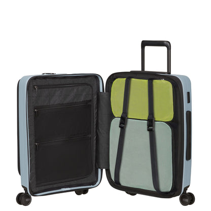 Samsonite Restackd Handbagage Spinner 55 cm - Uitbreidbaar 42/48 liter - 55x40x23/26 cm - fog blue