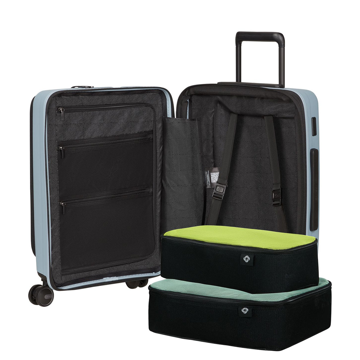 Samsonite Restackd Handbagage Spinner 55 cm - Uitbreidbaar 42/48 liter - 55x40x23/26 cm - fog blue