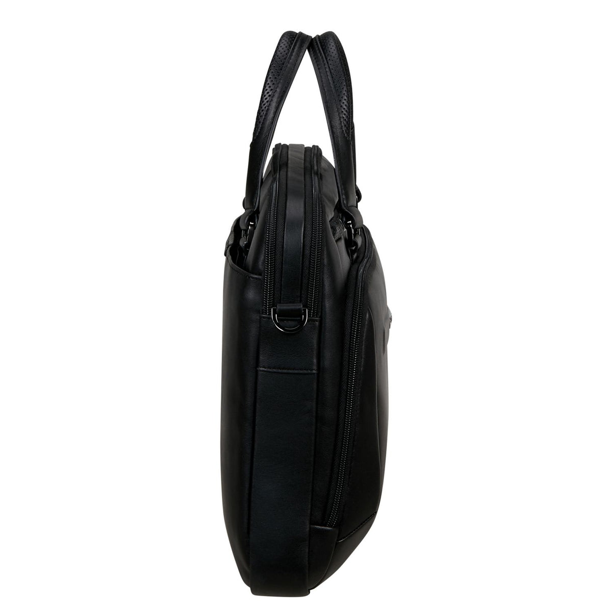 Samsonite Pro-DLX Leather Leren Schoudertas - 15.6" laptopvak - afneembare schouderriem - black